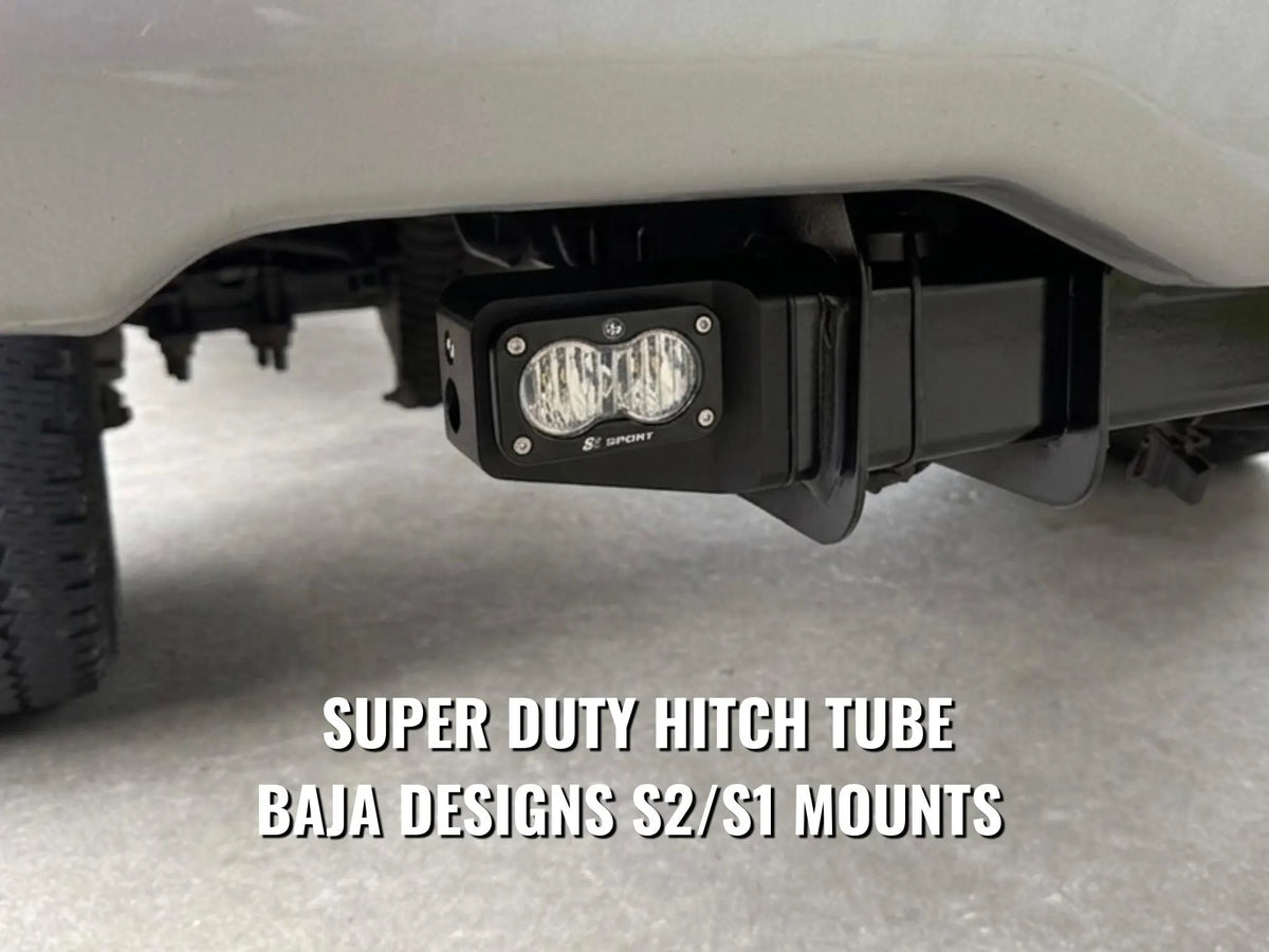 Super Duty Reverse Light Upgrade – No-Drill Hitch Tube Mount (Baja Designs S2/S1)