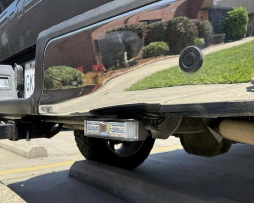Ford F-150 reverse light hitch tube mount bracket with LED light pods